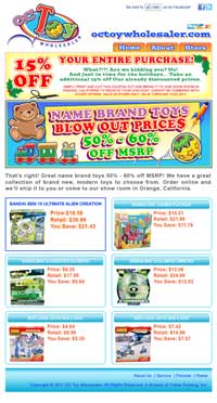 OC Toys Promotional Email